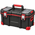 Boîte à outils 55 cm en plastique noir rouge avec organiseurs portable