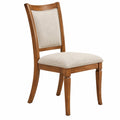 Chaise de salle à manger 46 x 55 x 100 cm en bois marron et tissu beige style classique