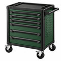 Servante d'atelier 78 x 46 x 95 cm en acier vert noir à 7 tiroirs sur roulettes